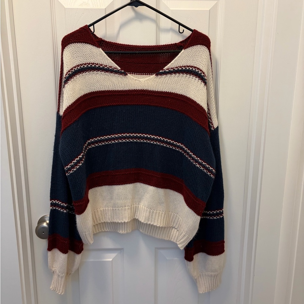 Multicolor V-Neck Sweater